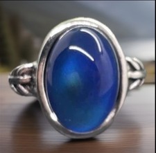 Silver tone mood ring - silver-tone,