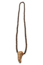 WOOD FELLAS Halskette mit Anhänger Herren Holz Sneaker Braun 71cm Streetwear