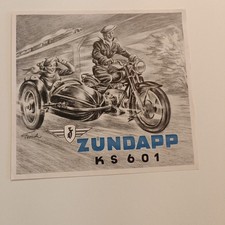 Original Prospekt Zündapp KS 601 Seitenwagen Gespann Motorrad Oldtimer N7