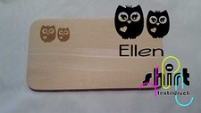 HB 17 - Eule Eulen Name Holzbrett Holzbrettchen Lasergravur Frühstücksbrettchen