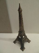 vintage Eiffelturm aus Paris Souvenir Metall Frankreich bronzefarben H ca 16,7 c
