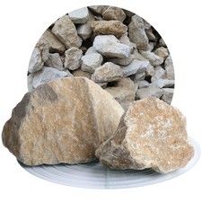 Schicker Mineral Kalk Ziersplitt beige 60-120 mm 1000 kg Zierkies Yellow Sun