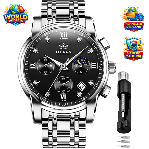 Herrenuhr quarz schwarz - quarz,