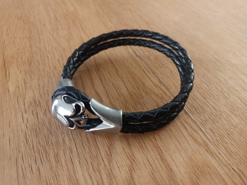 Totenkopf armband leder style - totenkopf,