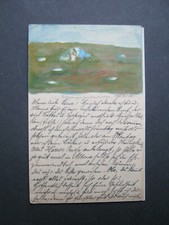 AK handgemalt Malerei Champignonwiese 1921 Ülsby Uelsby Wasserfarbe Stade