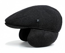 Balke Sportmütze mit Ohrenklappen Schirmmütze Schiebermütze Velour anthrazit 56