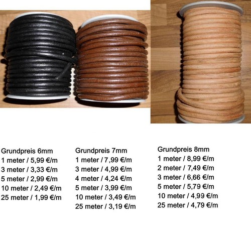 Lederriemen lederband rund - lederriemen,