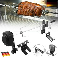 Profi BBQ Grillspieß mit Edelstahl Motor Drehspieß Gasgrill Garten BBQ 137cm DE