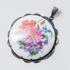 Anhänger 800 Silber Porzellan