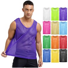 DE Herren Netz Tops Hemd Ärmellos Tanktop T-Shirt Unterhemd Erotik Nachtwäsche