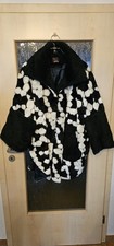 PRISA Designer Damen Cape Mantel schwarz/ weiß gemustert  Gr. 40 - 46 tragbar!