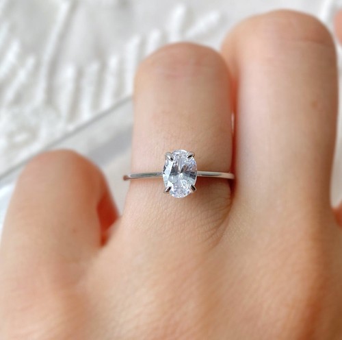 Damen oval solitär diamant - damen,
