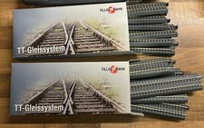 Tillig Bahn Bettungsgleise braun tt H0m 12x Gerade, 12x 30 Grad Gebogen