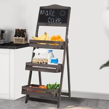 Holz Standregal Leiterregal Badregal Küchenregal Haushaltregal Faltbar mit Tafel