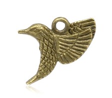 10 Charm Anhänger Vogel, 18 x