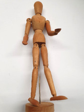Bewegliche Holzfigur, Gliederpuppe, H. 33 cm