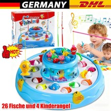 TOP! Angelspiel Magnetisch ab 2/3 Jahre, Kinderspielzeug mit 26 Fischen 4 Angeln