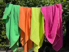 NEON Musselindecke Strandtuch 2 Größen mit farbiger Naht XXL Tuch ♥ Handmade