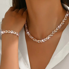 Schmuckset rose mit strass - schmuckset,