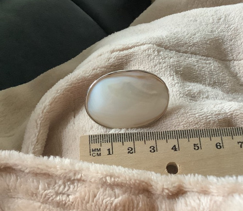 Ring edelstahl perlmutt - ring, xxl