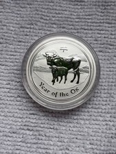 Lunar II Ochse Silber 2009 1/2 Unze Oz Australien in Kapsel Sammlerzustand