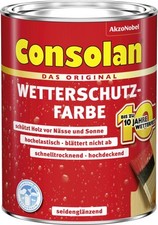 Consolan Wetterschutz-Farbe 2,5 L braun Deckend Außen Holzschutzlack Holzschutz