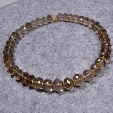 Rauchquarz Halskette, XL, Edelsteinkette (K581), Edelsteinschmuck