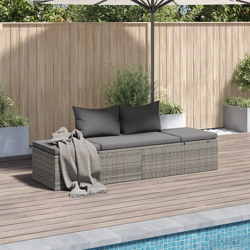 Gartenbett grau 195 cm - gartenbett,