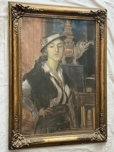 Pastellgemälde-Damenporträt