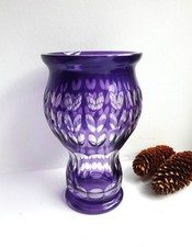 Vintage lila Blitzglas Vase