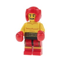 1x Lego Minifiguren Serie 5 Boxer Sportler rot gelb Boxhelm 8805 col05-13 col077