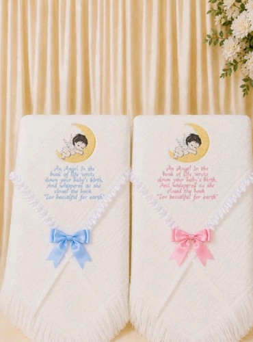 Baby weiss tuch bestickt - weiss,