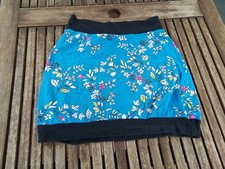 Süßer Ballon Minirock Mini Stretch Rock blau schwarz Blumen Shirtstoff M 38/40