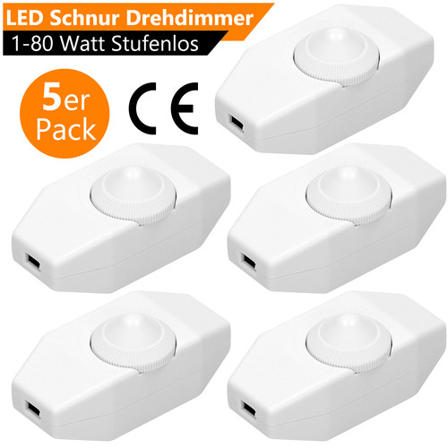 Schnurdimmer stufenlos - 5x,