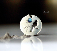 Halskette Mondstein Vogel Sterlingsilber Kette Geschenk Frauen Mutter Freundin