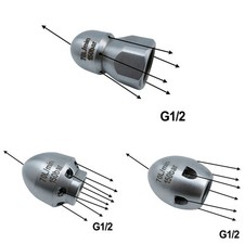 Profi Rohrdüsen für effektive Reinigung silber G1/2 65mm*50mm/256*197