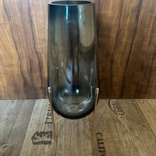 Deko Glas Vase Blaugetönt