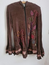 Schicke braune Zipfelkapuzenjacke Gr.L - handgemacht von Vishes.de