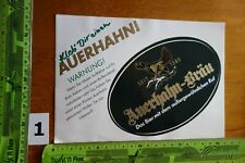 Alter Aufkleber Brauerei Bier Pils AUERHAHN Schlitz Vogelsberg Lauterbach (C)