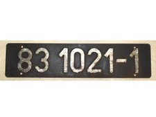 Original Lokschild von " 83 1021-1 " - DR - Reichsbahn -