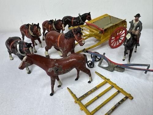 Britains lead horses cart - horses,,