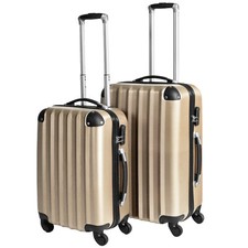 2tlg Reisekoffer Set Trolley Hartschale Hartschalenkoffer Reisekofferset