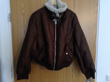 Bershka Lederjacke Damen Gefüttert Gr L Braun Kunstleder 