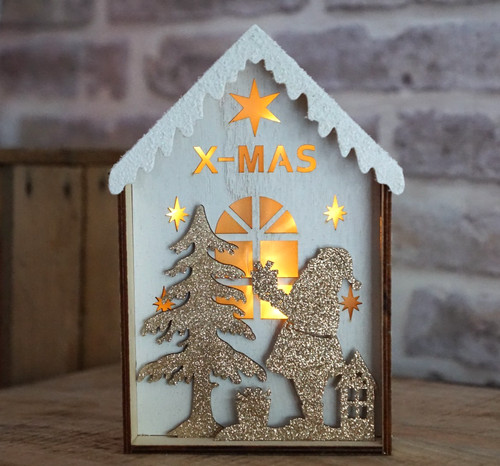 Deko holz haus - haus, x-mas
