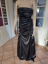 Abendkleid,schwarz,ohne Arm, gebraucht, Satin, Gr. 4, Lissa, Pettikot