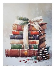 Festliche Bücher Wandbild