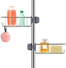 2 Stück Duschablage Ohne Bohren Edelstahl, Teleskop Duschregal Rostfrei, Duschko