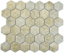 Keramikmosaik Hexagon Granit