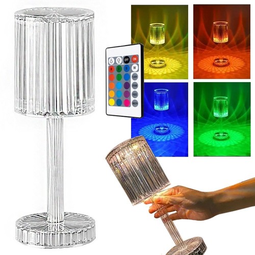 Rgb led kristall - kristall, tischlampe