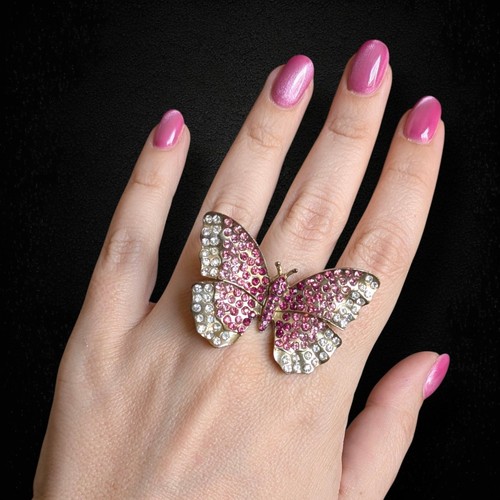 Vintage rosa ombré strass - rosa,